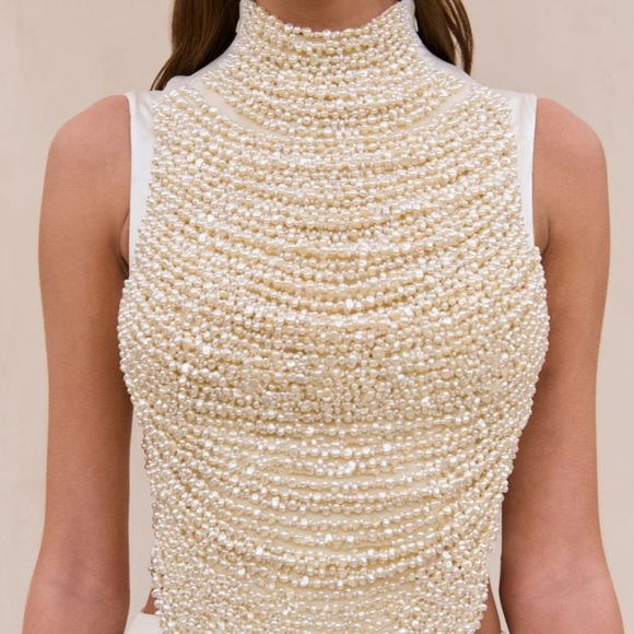 cult gaia Tops - Cult Gaia Taraji top Pearl Embellished Sleeveless Top